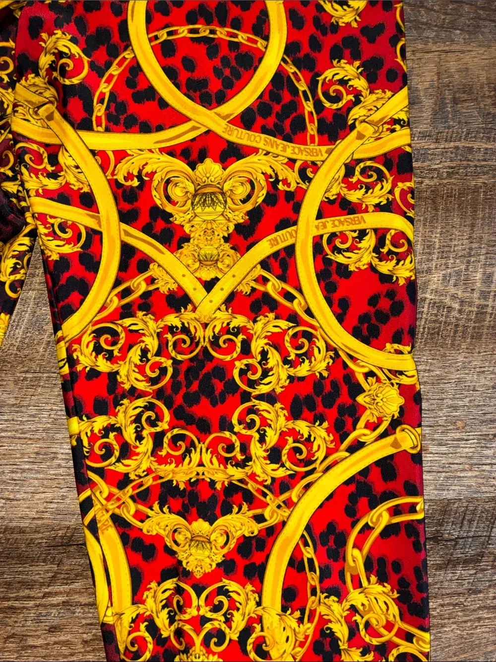 Couture Jeans Colorblocked Baroque Leggings - Yellow & Red